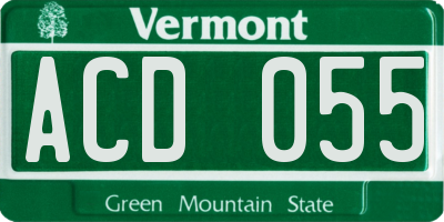 VT license plate ACD055