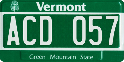 VT license plate ACD057