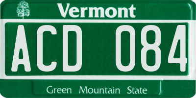 VT license plate ACD084