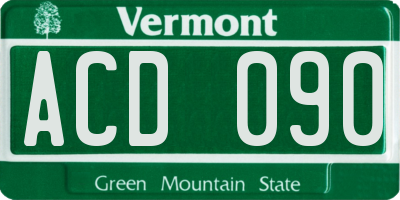 VT license plate ACD090