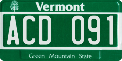 VT license plate ACD091