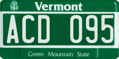 VT license plate ACD095