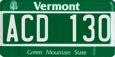 VT license plate ACD130