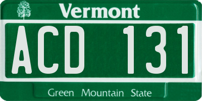 VT license plate ACD131