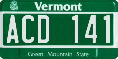 VT license plate ACD141