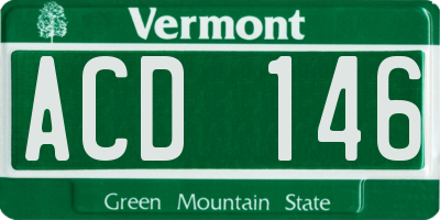 VT license plate ACD146