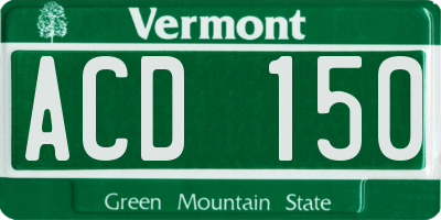 VT license plate ACD150