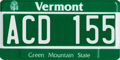 VT license plate ACD155