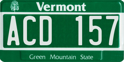 VT license plate ACD157