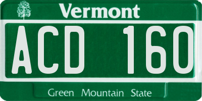 VT license plate ACD160