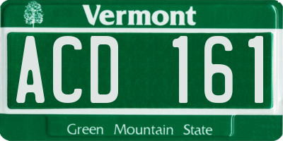 VT license plate ACD161