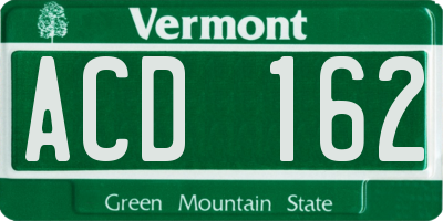 VT license plate ACD162