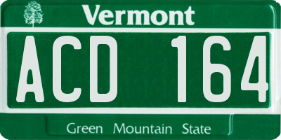 VT license plate ACD164