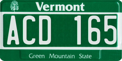 VT license plate ACD165