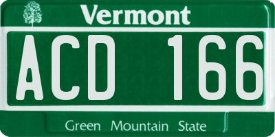 VT license plate ACD166