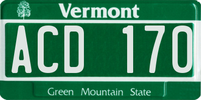 VT license plate ACD170