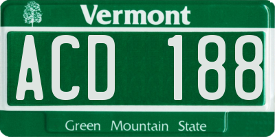 VT license plate ACD188