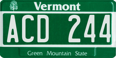 VT license plate ACD244