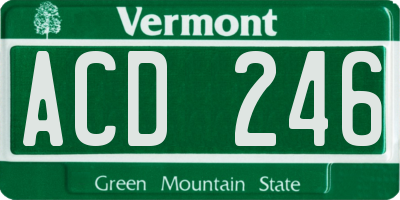 VT license plate ACD246