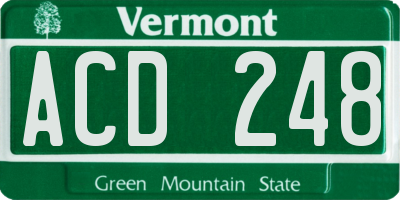 VT license plate ACD248