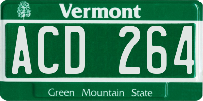 VT license plate ACD264