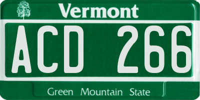 VT license plate ACD266