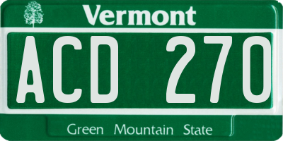 VT license plate ACD270