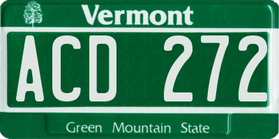 VT license plate ACD272