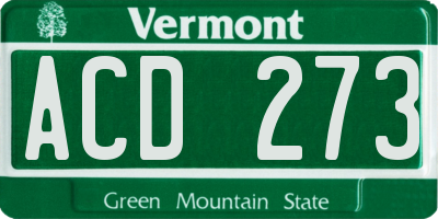 VT license plate ACD273