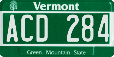 VT license plate ACD284