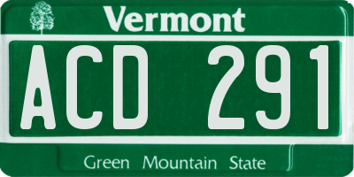 VT license plate ACD291