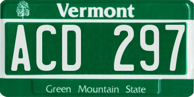 VT license plate ACD297