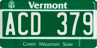 VT license plate ACD379