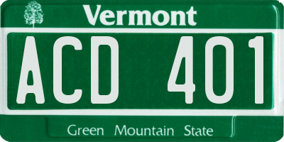 VT license plate ACD401