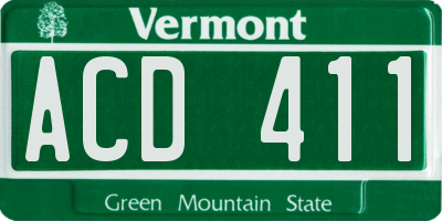 VT license plate ACD411