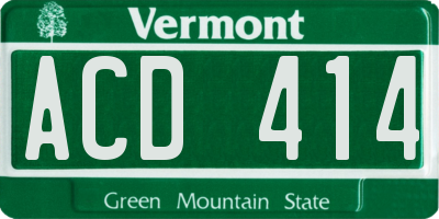 VT license plate ACD414