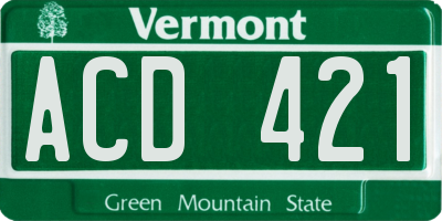 VT license plate ACD421