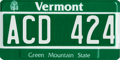 VT license plate ACD424