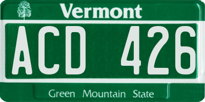 VT license plate ACD426