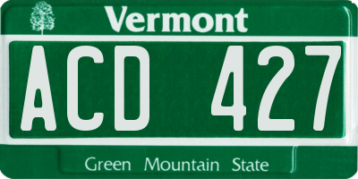 VT license plate ACD427