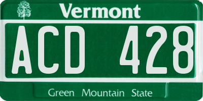 VT license plate ACD428