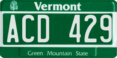 VT license plate ACD429