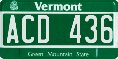 VT license plate ACD436