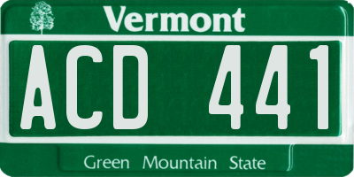 VT license plate ACD441