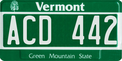 VT license plate ACD442