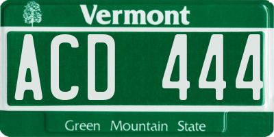 VT license plate ACD444