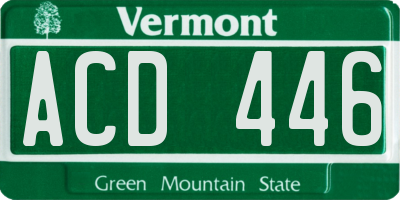 VT license plate ACD446