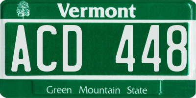 VT license plate ACD448