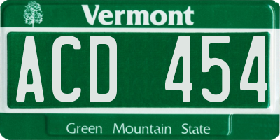 VT license plate ACD454