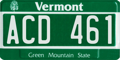 VT license plate ACD461